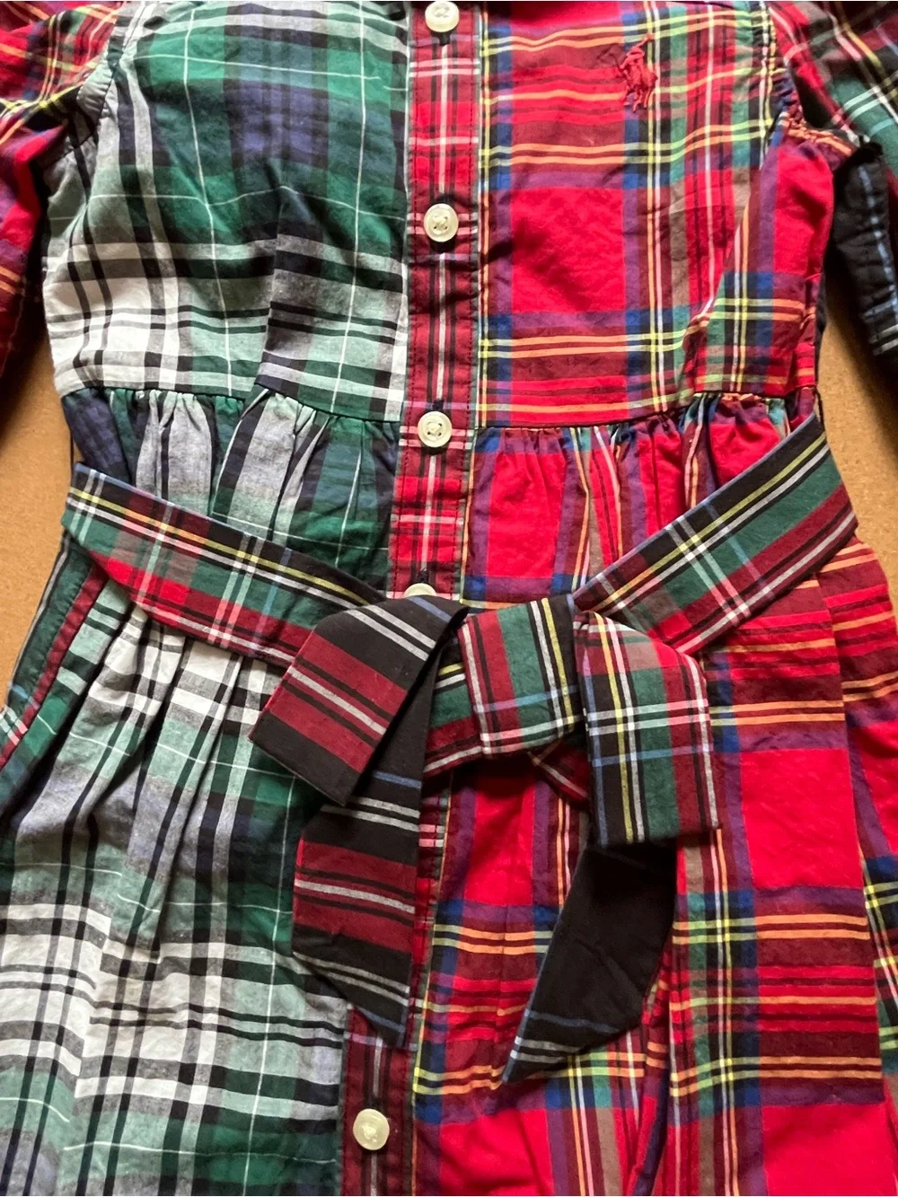 Ralph Lauren Baby Girl Cotton Plaid Dress with Bloomers Size 9 Months NWT
